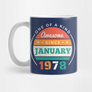 Retro Awesome Since January 1978 Birthday Vintage Bday 1978 Mug